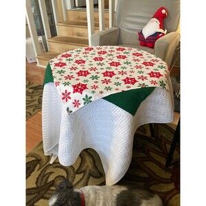 Table Topper Squares for Christmas 36x36 Print over solid